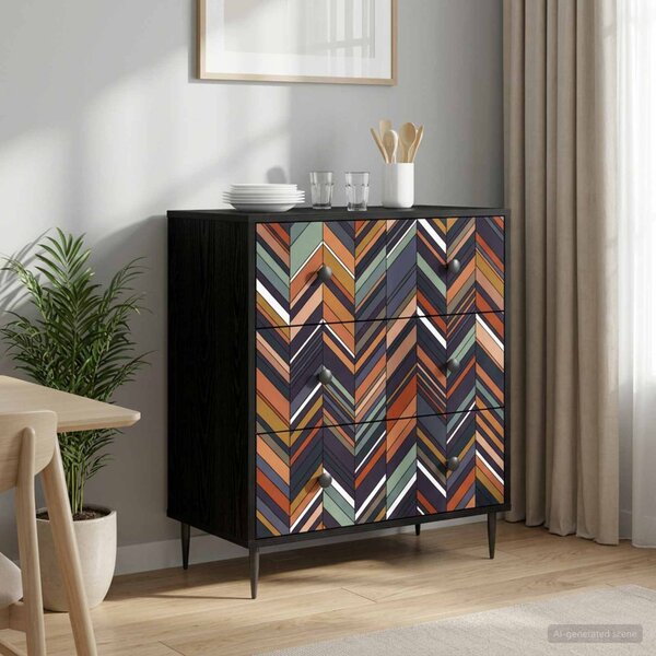 Fiókos szekrény OMMEN Geometrikus minta 66 x 36,5 x 76 cm