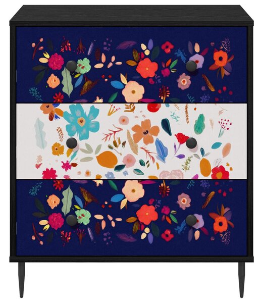 Fiókos szekrény MAINZ Virágos minta 66 x 36,5 x 76 cm