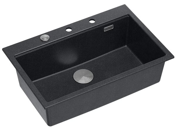 Gránit mosogató MARC 110 WORKSTATION Black Metallic