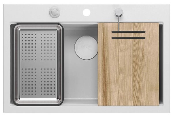 Gránit mosogató MARC 110 WORKSTATION White