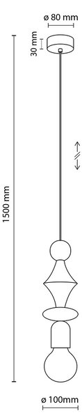 Tower egyágú függesztett lámpa