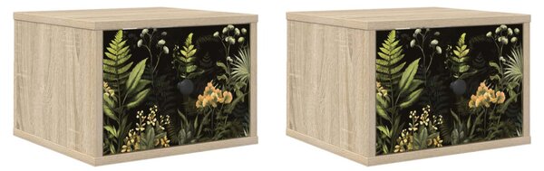Fali éjjeli szekrény RHENEN 2 db Sonoma Tölgy 36 x 33 x 25 cm