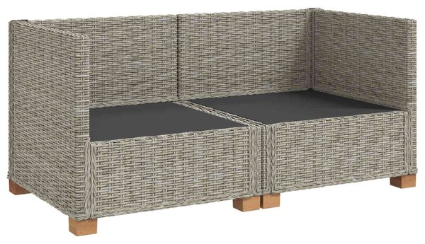 2 db Rattan Kerti Bútor Készlet Párnákkal GENDT Kubu Szürke