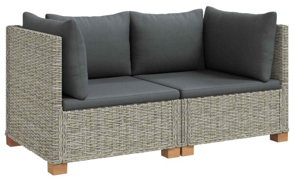 2 db Rattan Kerti Bútor Készlet Párnákkal GENDT Kubu Szürke