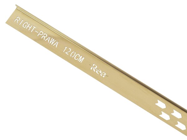 Lejtéskialakító szegély épített zuhanyhoz 120cm Brush Gold