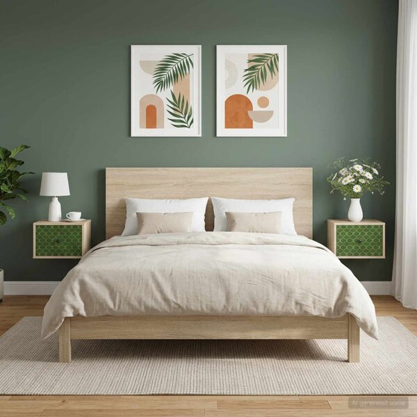 Fali éjjeli szekrény GELEEN 2 db Sonoma Tölgy 36 x 33 x 25 cm