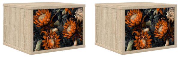 Fali éjjeli szekrény LOCHEM 2 db Sonoma Tölgy 36 x 33 x 25 cm