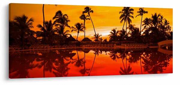 Kép - naplemente az üdülőhely felett (120x50 cm)