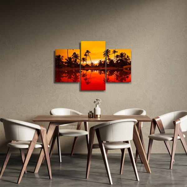 Kép - naplemente az üdülőhely felett (90x60 cm)