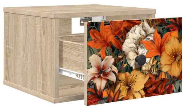 Fali éjjeli szekrény GENNEP 2 db Sonoma Tölgy 36 x 33 x 25 cm