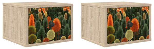 Fali éjjeli szekrény ZAANDAM 2 db Sonoma Tölgy 36 x 33 x 25 cm
