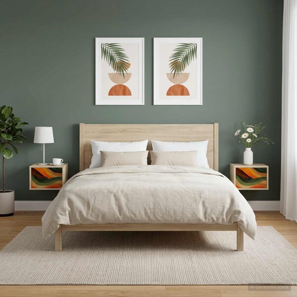 Fali éjjeli szekrény BONN 2 db Sonoma Tölgy 36 x 33 x 25 cm