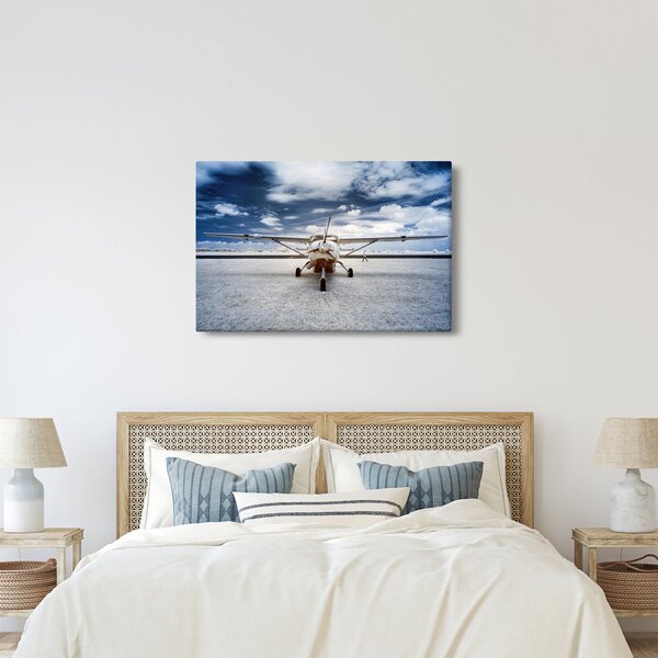 Egy motoros repülőgép képe (90x60 cm)