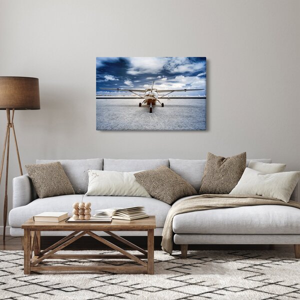 Egy motoros repülőgép képe (90x60 cm)