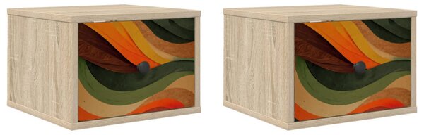 Fali éjjeli szekrény BONN 2 db Sonoma Tölgy 36 x 33 x 25 cm