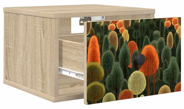 Fali éjjeli szekrény ZAANDAM 2 db Sonoma Tölgy 36 x 33 x 25 cm