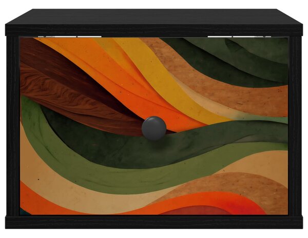 Fali éjjeli szekrény BONN 2 db Fekete Tölgy 36 x 33 x 25 cm