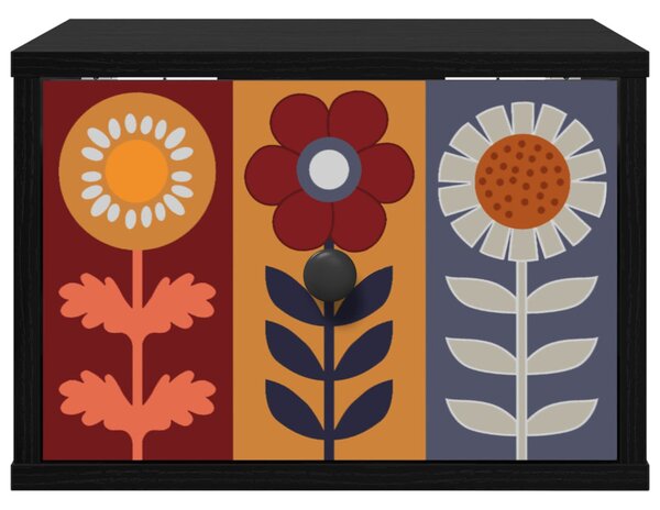 Fali éjjeli szekrény ESSEN 2 db Fekete Tölgy 36 x 33 x 25 cm