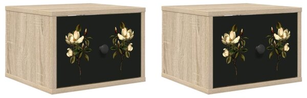Fali éjjeli szekrény BREMEN 2 db Sonoma Tölgy 36 x 33 x 25 cm