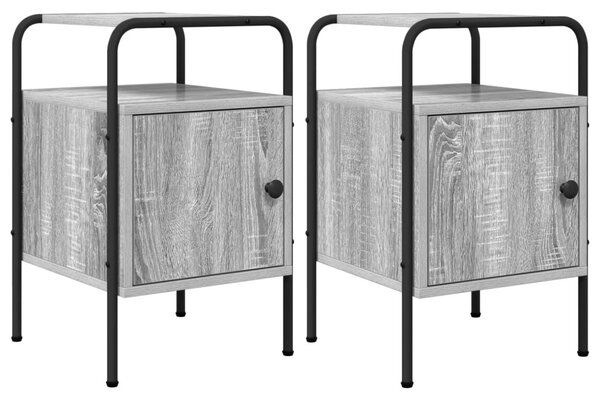 Éjjeliszekrény 2 db Szürke Sonoma 35 x 36,5 x 56 cm Szerelt Fa