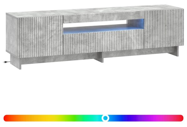 LED TV szekrény Betonszürke Szerelt Fa