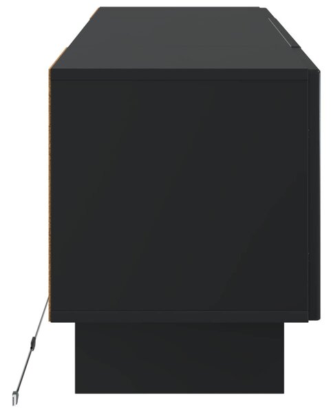 LED TV szekrény Fekete Szerelt Fa