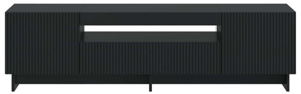 LED TV szekrény Fekete Szerelt Fa