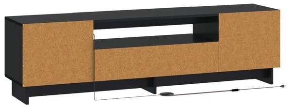LED TV szekrény Fekete Szerelt Fa