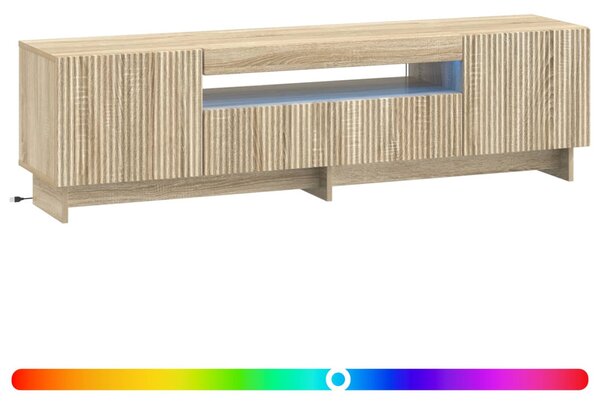 LED TV szekrény Sonoma Tölgy Szerelt Fa