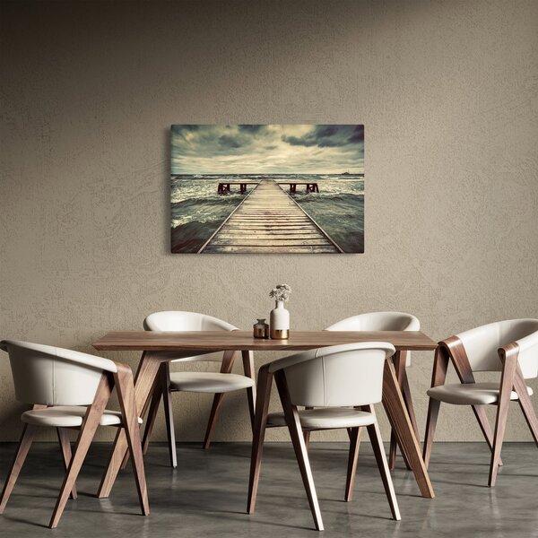 Egy fából készült móló képe a tengeren (90x60 cm)