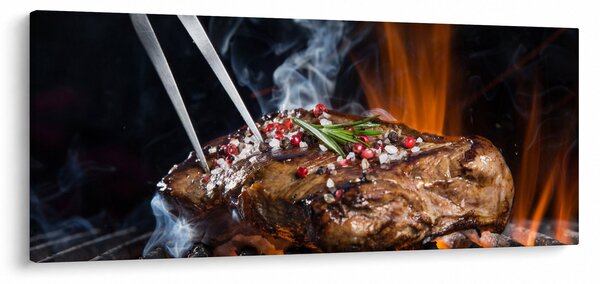 Egy sült steak képe (120x50 cm)