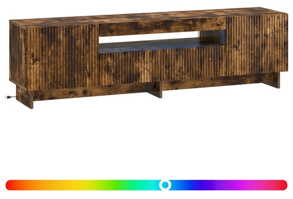 LED TV szekrény Füstös Tölgy Szerelt Fa