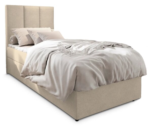 Kárpitozott boxspring ágy MERALIS 80x200 cm bézs Matrac: Bonell rugós matrac