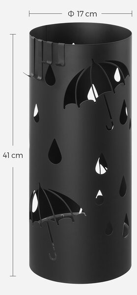 ANABEL fém esernyőtartó, 17x41cm, fekete SongmicsHome