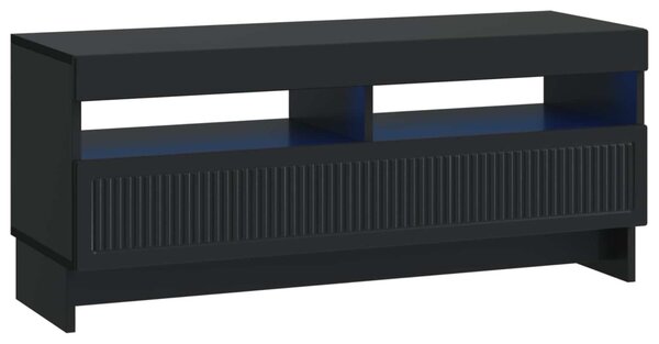 LED TV szekrény Fekete Szerelt Fa