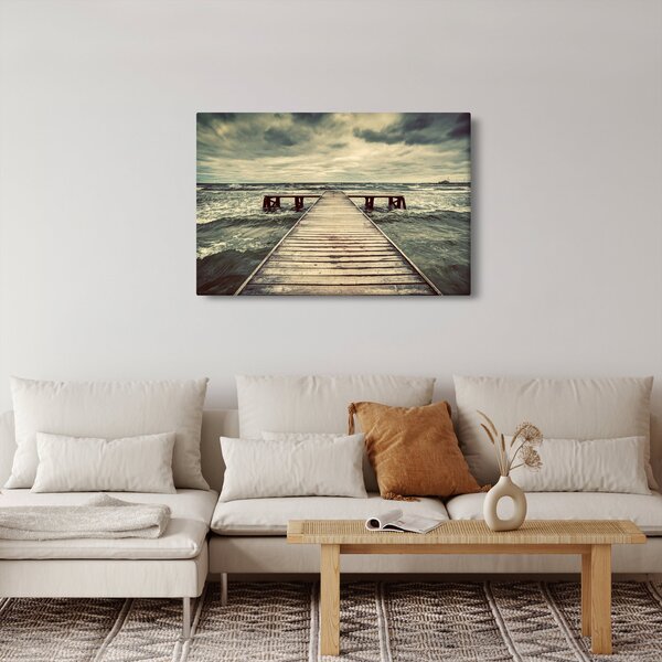 Egy fából készült móló képe a tengeren (90x60 cm)