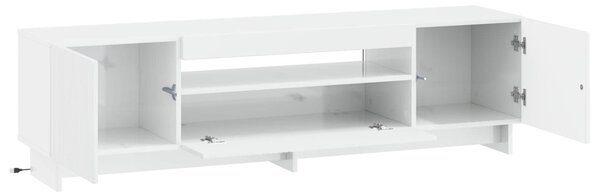 LED TV szekrény Magasfényű Fehér Szerelt Fa
