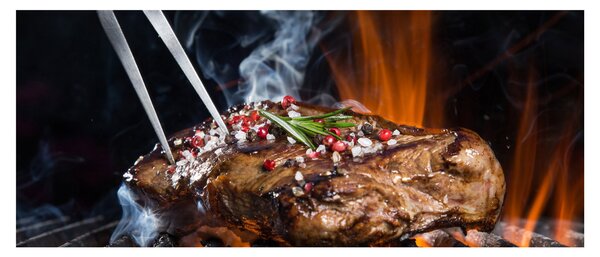 Egy sült steak képe (120x50 cm)