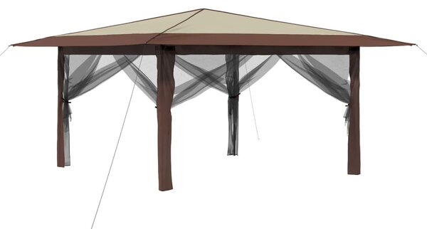 Pavilon 4 Oldalfallal 4 x 4 m Krém és barna