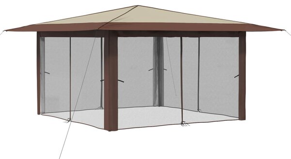 Pavilon 4 Oldalfallal 4 x 4 m Krém és barna