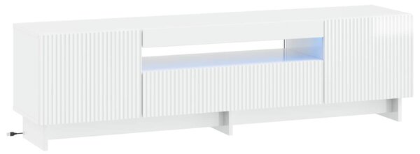 LED TV szekrény Magasfényű Fehér Szerelt Fa