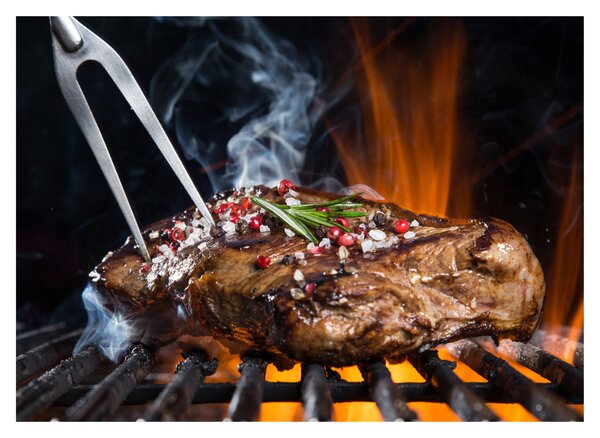 Egy sült steak képe (70x50 cm)