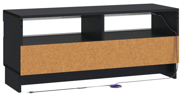 LED TV szekrény Fekete Szerelt Fa
