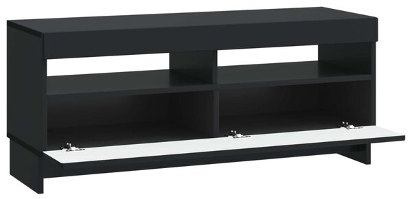 LED TV szekrény Fekete Szerelt Fa
