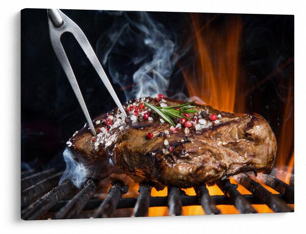 Egy sült steak képe (70x50 cm)
