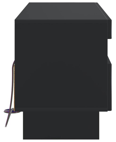 LED TV szekrény Fekete Szerelt Fa