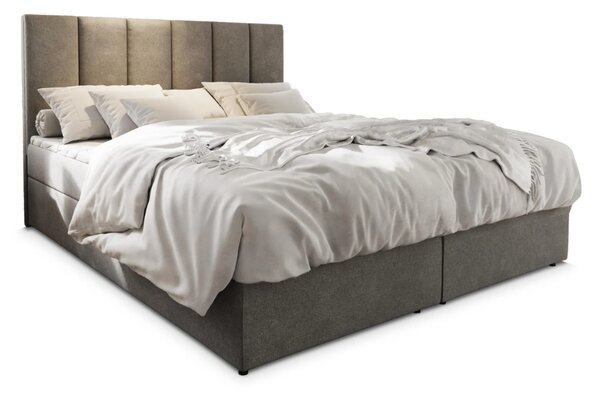 Kárpitozott boxspring ágy MERALIS 180x200 cm szürke Matrac: Bonell rugós matrac