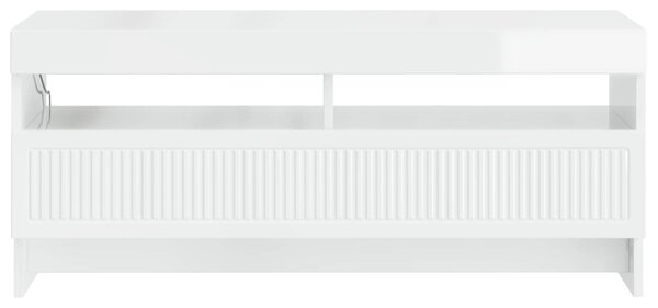 LED TV szekrény Magasfényű Fehér Szerelt Fa