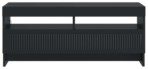 LED TV szekrény Fekete Szerelt Fa