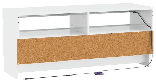 LED TV szekrény Magasfényű Fehér Szerelt Fa